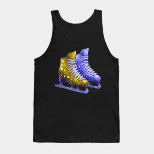 Brown Purple Ice Skating Boots Tank Top